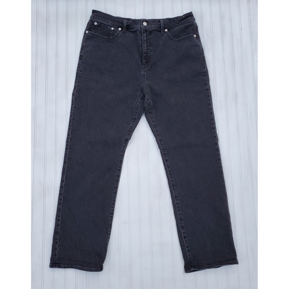 Madewell Denim - Madewell Jeans Womens 32 Black Denim 90s‎ Straight High Rise Grunge Hipster